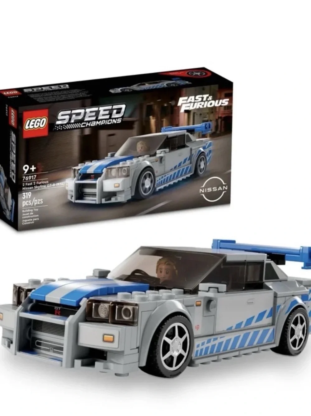 LEGO Speed Champions Blue & Light Gray Nissan GT-R Race Car